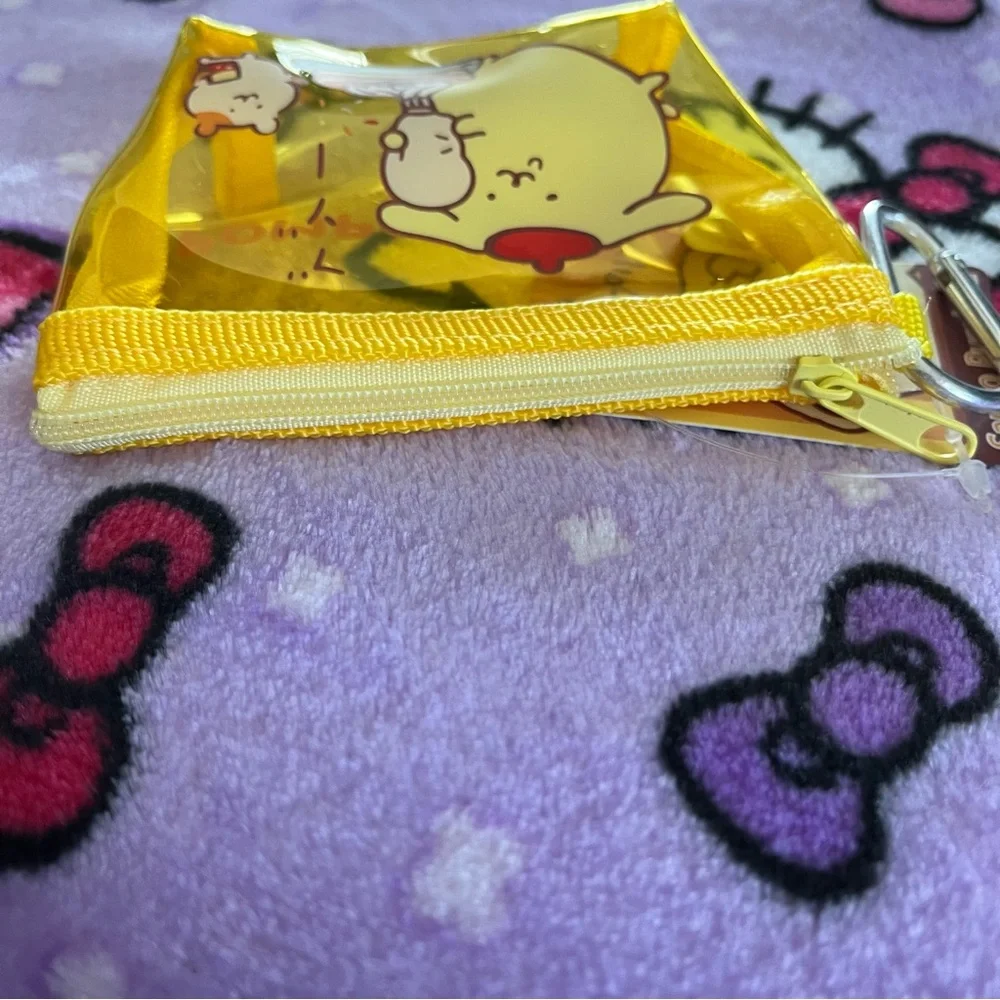 Pompompurin Yellow Clear Plastic Small Zip Coin Pouch NWT